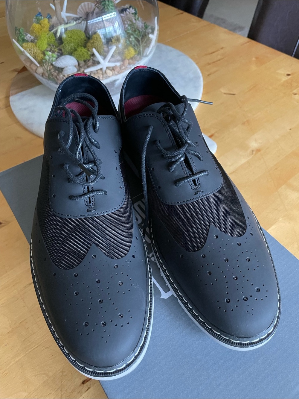 Stacy Adams Black Wingtip Oxford with Mesh Panels